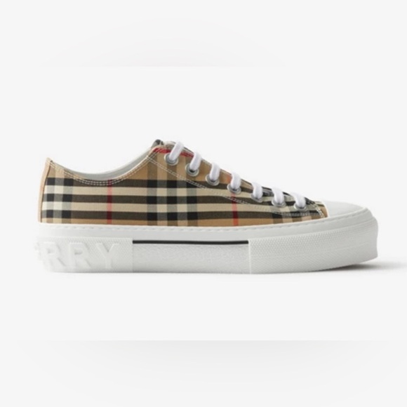 Burberry Check Cotton platform Sneakers size 38 or size 8. - Picture 1 of 17